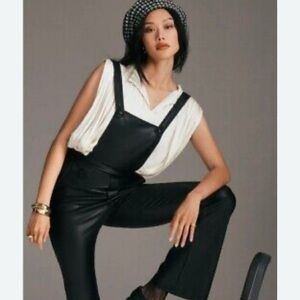 Chic Black Leather Overalls Maeve 6